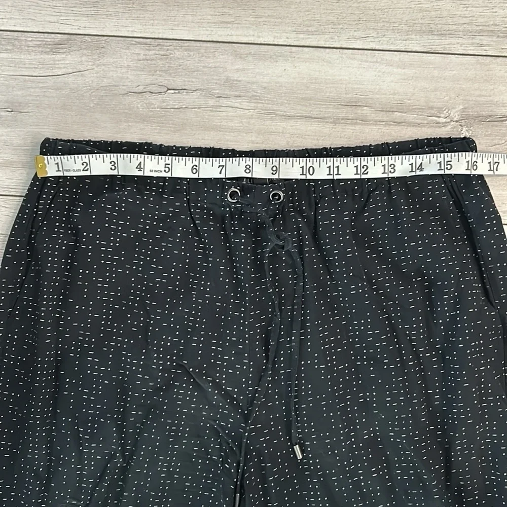 Eileen Fisher Morse code wide leg tencel pull on draw string pants size medium